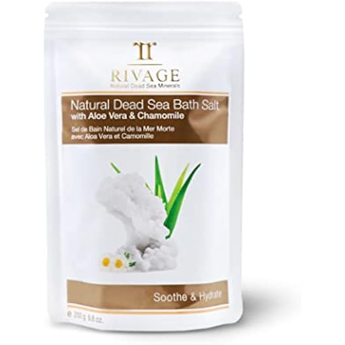 RIVAGE NATURAL DEAD SEA MINERALS Bath Salt with ALOE VERA and CHAMOMILE 250g NATURAL MINERALS SOOTHE & HYDRATE VEGAN FRIENDLY, NO ANIMAL TESTING, NO HARSH CHEMICALS - Image 3